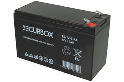 Rechargeable battery; lead-acid; maintenance-free; TS-12-7-AA; 12V; 7Ah; 151x65x94(101)mm; connector 4,8 mm; Securbox; 1,96kg