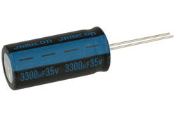 Kondensator; elektrolityczny; 3300uF; 35V; TK; TKR332M1VKDFM; fi 16x35,5mm; 7,5mm; przewlekany (THT); luzem; Jamicon; RoHS