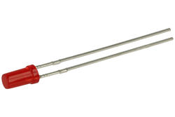 Dioda LED; L-424HDT; 3mm; czerwony; Światłość: 0,2÷0,6mcd; 100°; dyfuzyjna; czerwona; cylindryczna; 2,25V; 25mA; 700nm; przewlekany (THT); Kingbright; RoHS