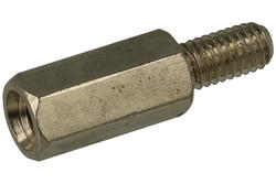 Spacers; DMM3ZW10L; M3; external/internal; 10mm; 6mm; 7mm; 5mm; screwed spacer sleeve; hexagonal; brass; KLS; RoHS