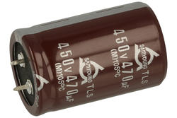 Capacitor; SNAP-IN; electrolytic; 470uF; 450V; TLS; TLS450VS470M; 20%; fi 30x45mm; 10mm; through-hole (THT); bulk; -25...+105°C; 2000h; Samyoung; RoHS