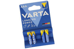 Bateria; alkaliczna; LR03 AAA Longlife Power; 1,5V; blister; fi 10,3x44,5mm; VARTA; R3 AAA