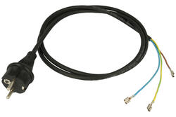 Cable; power supply; KZWP7/7; wires; CEE 7/7 straight plug; 1,4m; black; 3 cores; 0,75mm2; 10A; rubber; round; stranded; CCA