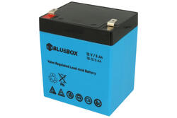 Akumulator; kwasowy bezobsługowy AGM; TB-12-5-AA; 12V; 5Ah; 90x70x101(106)mm; konektor 6,3 mm; Bluebox; 1,6kg
