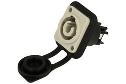 Socket; loudspeaker; WAC3MPB-1; 3 ways; straight; for panel with bracket; grey; 6,3x0,8mm connector; IP65; Weipu; RoHS