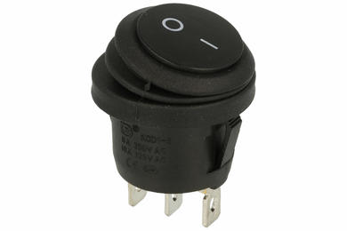 Switch; rocker; A-601H/O; ON-OFF; 1 way; black; no backlight; bistable; 4,8x0,8mm connectors; 20mm; 2 positions; 6A; 250V AC