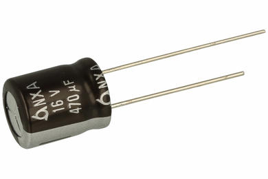 Kondensator; niskoimpedancyjny; elektrolityczny; 470uF; 16V; NXA16VB470M 10x12.5; fi 10x12,5mm; 5mm; przewlekany (THT); luzem; Samyoung; RoHS