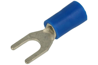 Cord end terminal; M4; fork; insulated; 01101-SV2-4; blue; straight; for cable; 1,5÷2,5mm2; tinned; crimped