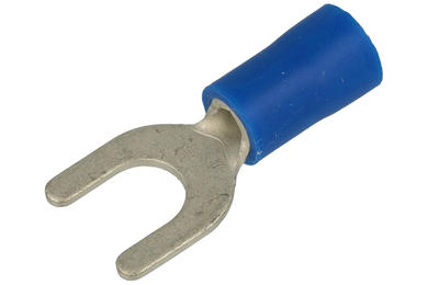 Cord end terminal; M5; fork; insulated; KWIM5B; blue; straight; for cable; 1,5÷2,5mm2; tinned; crimped