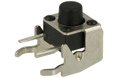 Tact switch; 6x6mm; 6mm; KLS7-TS6606-6-180; 2,7mm; through hole; angle; 2 pins; black; OFF-(ON); no backlight; 50mA; 12V DC; 180gf; KLS; RoHS