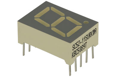 Display; LED; SC52-11 SURKWA; single; red; cathode; 7-segment; 13,2mm; 12,4mm; 17,5mm; Background colour: gray; 4,7÷24mcd; 630nm; Kingbright; 20mA; 1,85V