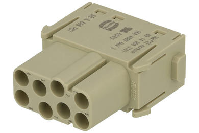 Socket; Han Modular; 09140083101; metal; straight; for cable; grey; IP65; Harting; RoHS