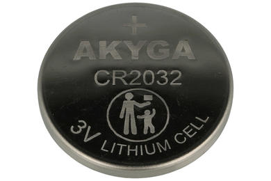 Bateria; litowa; CR2032; 3V; 210mAh; fi 20x3,2mm; AKYGA; 2032