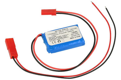 Rechargeable battery; Li-Po; LP402030-2S1P; 7,4V; 190mAh; 8x20x30mm; PCM protection; connector + socket 2,54*2pins; AKYGA; RoHS