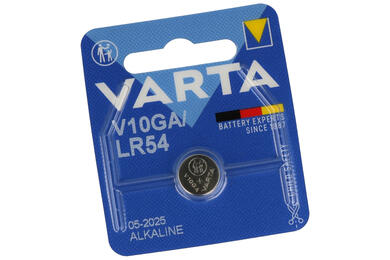 Battery; alkaline; LR54 AG10; 1,5V; 50mAh; blister; fi 11x3,1mm; VARTA; AG10; LR54