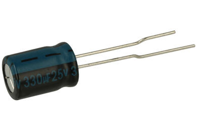 Kondensator; elektrolityczny; 330uF; 25V; TK; TKP331M1EFBBME3; fi 8x11,5mm; 3,5mm; przewlekany (THT); taśma; Jamicon; RoHS