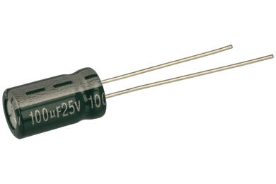 Capacitor; Low Impedance; electrolytic; 100uF; 25V; MZR101M1EE11M; diam.6,3x11mm; 2,5mm; through-hole (THT); bulk; Jamicon; RoHS