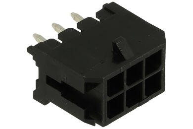 Plug; MicroFit; MFW-06; 6 ways; 2x3; straight; 3,00mm; through hole; latch; 5A; 250V; RoHS; MX43045