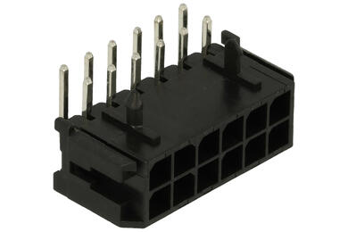 Plug; MicroFit; MFW-12; 12 ways; 2x6; angled 90°; 3,00mm; through hole; latch; 5A; 250V; RoHS; MX43045