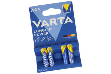 Bateria; alkaliczna; LR03 AAA Longlife Power; 1,5V; blister; fi 10,3x44,5mm; VARTA; R3 AAA