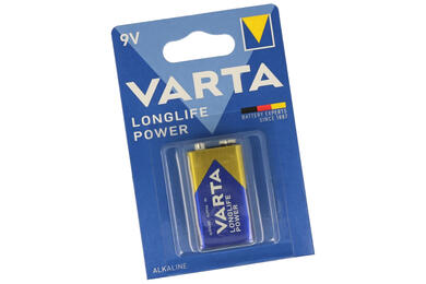 Bateria; alkaliczna; 6LR61 Longlife Power; 9V; blister; 17,5x26,5x48,5mm; VARTA; 6LR61; 9V 6F22 6LR61