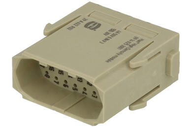 Plug; Han DD; 09140253001; 25 ways; polycarbonate; straight; for cable; crimped; 4A; 50V; white; Harting; RoHS