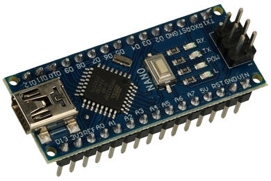 Moduł; odpowiednik do ARDUINO NANO; NANO; ATMEGA328; UART; SPI; PWM; I2C; 6,5÷12V; 2 KB; 32 KB; 1 KB; miniUSB; kołkowe