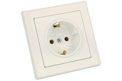 Socket; AC power; CEE 7/5; GPT-17 Pr BI Schuko; plaster embedded; 16A; 250V; screw; TIMEX-ELEKTRO; RoHS; IP20