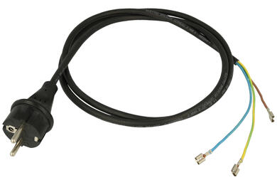 Cable; power supply; KZWP7/7; wires; CEE 7/7 straight plug; 1,4m; black; 3 cores; 0,75mm2; 10A; rubber; round; stranded; CCA