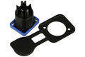 Socket; loudspeaker; WAC3MPA-1; 3 ways; straight; for panel with bracket; blue; 6,3x0,8mm connector; IP65; Weipu; RoHS