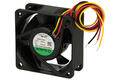 Wentylator; PE60252BX-000U-G99; 60x60x25mm; kulkowe; 24V; DC; 4,56W; 93,5m3/h; 37,5dB; 190mA; 3400RPM; 3 przewody; Sunon; RoHS; 10÷27,6V; 300mm