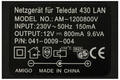 Zasilacz; wtyczkowy; ZNT12V0,8A; transformatorowy; 12V DC; 800mA; 2,5/5,5mm prosty; kolor czarny