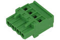 Terminal block; KLS2-EDKA-5.08-04P-4S; 4 ways; R=5,08mm; 25,8mm; 12A; 300V; for cable; straight; square hole; slot screw; screw; horizontal; 2,5mm2; green; KLS; RoHS