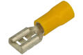 Konektor; 6,3x0,8mm; płaski nasuwka; izolowany; KFY63x08; żółty; proste; na przewód; 4÷6mm2; cynowane; zaciskany; 1 tor; SGE