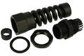 Cable gland with grommet; PG11; plastic; IP68; black; PG11; 5÷10mm; 18,6mm; with PG type thread; Howo; RoHS