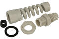 Cable gland with grommet; PG7; plastic; IP68; light gray; PG7; 3÷6mm; 12,0mm; with PG type thread; Howo; RoHS