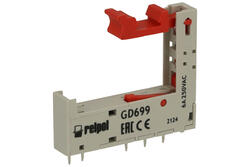 Gniazdo przekaźnika; GD699; do lutowania; szary; Relpol; RoHS; CE; Kompatybilne z przekaźnikami: HF41