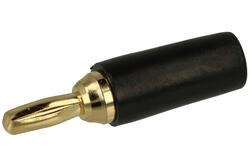 Banana plug; 2mm; 25.202.2; black; 24,3m; solder; 10A; 60V; gold plated brass; PE; Amass; RoHS