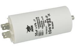 Capacitor; motor; MKSP; 35uF; 450V AC; fi 45x95mm; 6,3mm connectors; screw with a nut; Shenge; RoHS