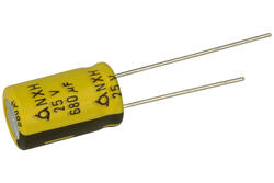 Kondensator; niskoimpedancyjny; elektrolityczny; 680uF; 25V; NXH25VB680M10x16; fi 10x16mm; 5mm; przewlekany (THT); luzem; Samyoung; RoHS