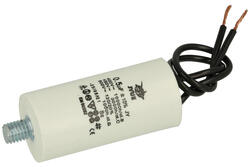 Capacitor; motor; MKSP; 0,5uF; 450V AC; fi 26x55mm; with cables; screw with a nut; JYC; RoHS