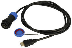 Gniazdo z przewodem; HDMI 2.0; SY2511C/SHDMI2.0-0.5M; wtyk HDMI z  przewodem 0,5m; proste; czarny; skręcane; IP67; plastik; Weipu; RoHS