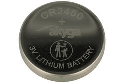 Battery; lithium; CR2450; 3V; 600mAh; fi 24x5mm; AKYGA; CR2450
