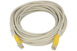 Kabel; patchcord; U/UTP; CAT 5e; 10m; szary; RJ45100Go; linka; Cu; okrągły; PVC; 2x wtyk RJ45