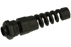 Cable gland with grommet; PG7; plastic; IP68; black; PG7; 3÷6mm; 12,0mm; with PG type thread; Howo; RoHS