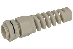 Cable gland with grommet; PG11; plastic; IP68; light gray; PG11; 5÷10mm; 18,6mm; with PG type thread; Howo; RoHS