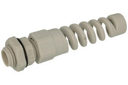 Cable gland with grommet; PG7; plastic; IP68; light gray; PG7; 3÷6mm; 12,0mm; with PG type thread; Howo; RoHS