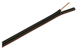 Wire; speaker; TLYp; 2x0,35mm2; stranded; Cu; black; PVC; flat; 50V; 100m spool; Mercor; RoHS