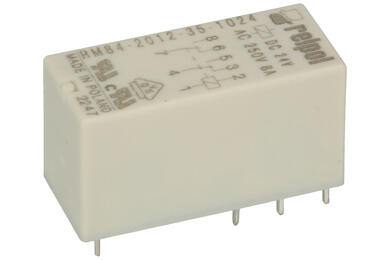 Relay; electromagnetic miniature; RM84-2012-35-1024; 24V; DC; DPDT; 8A; 250V AC; 8A; 24V DC; PCB trough hole; for socket; Relpol; RoHS