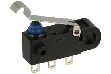 Microswitch; D2HW-C231H; lever with roller simulating; 15mm; snap action; trough hole; 0,1A; 125V; IP67; Omron; RoHS